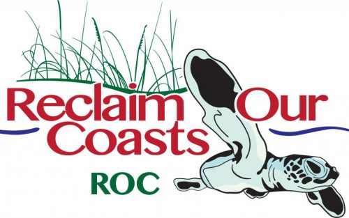 Reclaim Out Coasts logo with swimming turtle