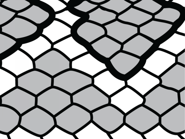 drawing of snake scales with diamond pattern