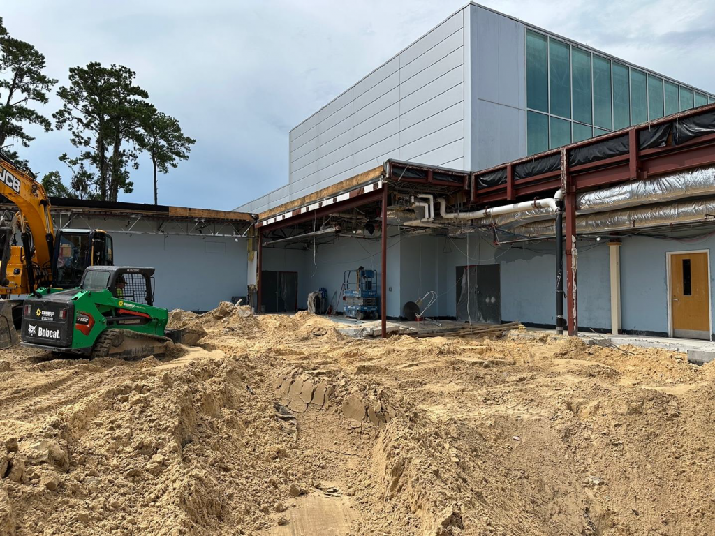 Exterior view of the East Addition construction