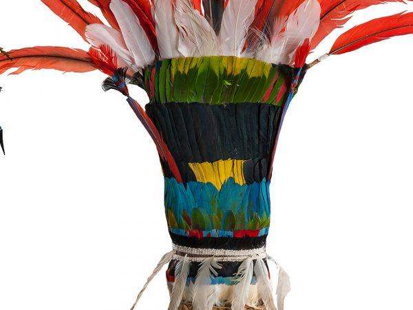 headdress made with rightly colored feathers