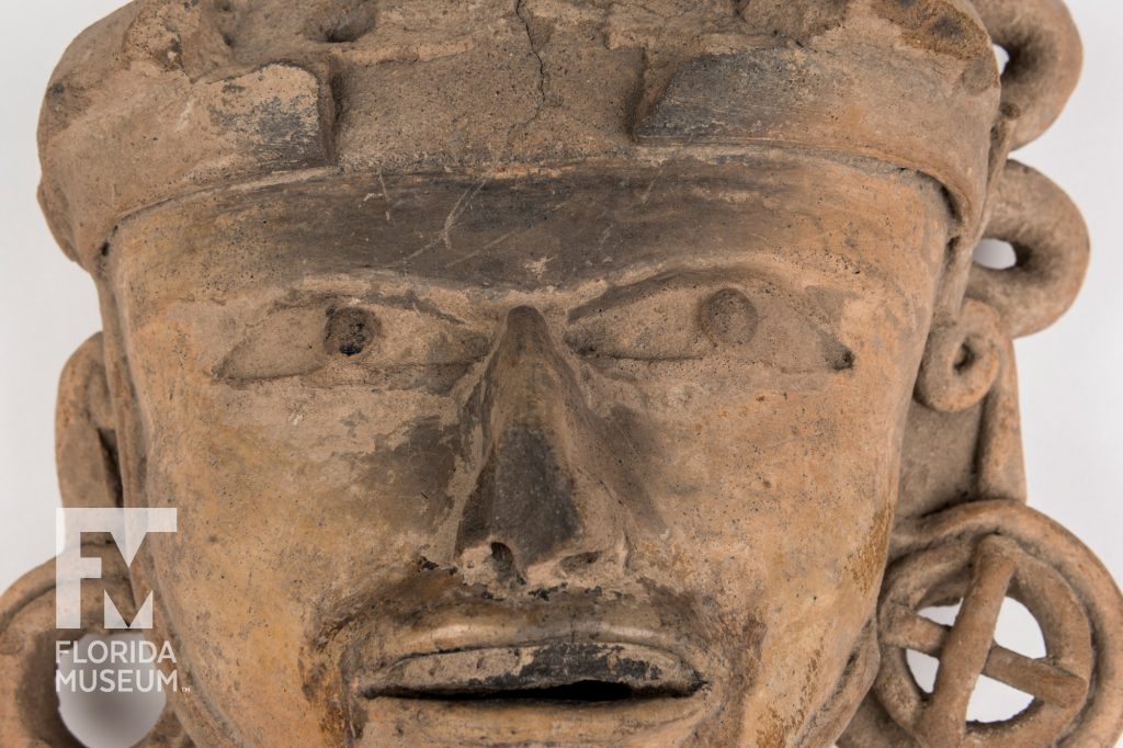 close up of clay face with distinct features