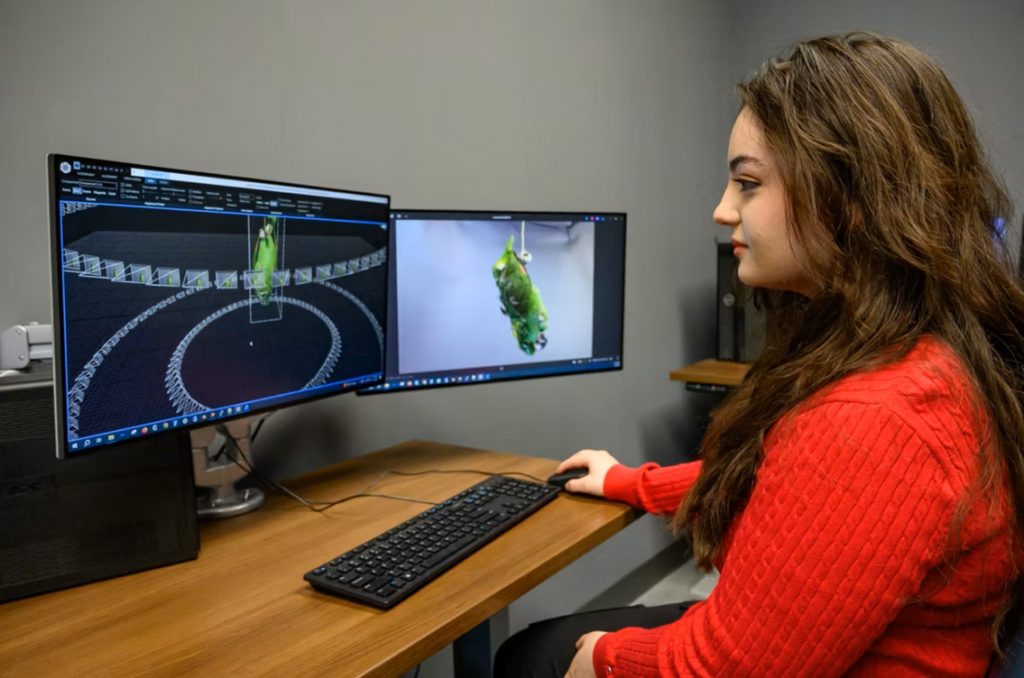 person working on a computer with two monitors