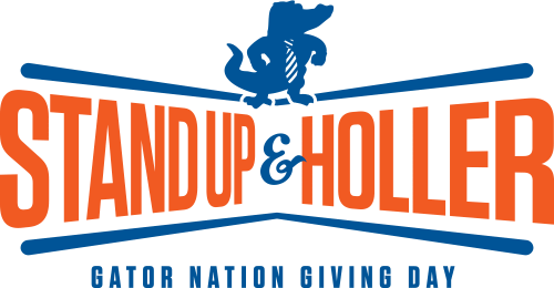 stand Up and Holler logo with gator shape