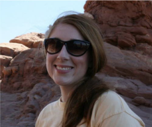 Eleanor Gardner posing by rocks