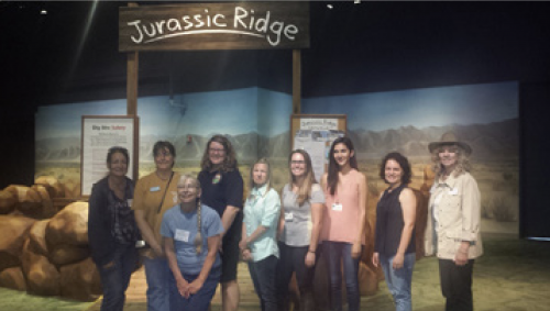 Group photo of Women in Paleontology at the Orlando Science Center