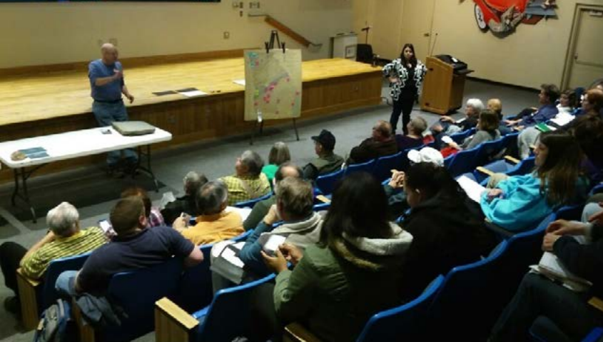 Thomas Thurman (left) and Interim President Ashley Quinn (right) at the first meeting of the Paleontological Association of George 28/January/2017, 
Museum of Arts and Sciences, Macon, GA