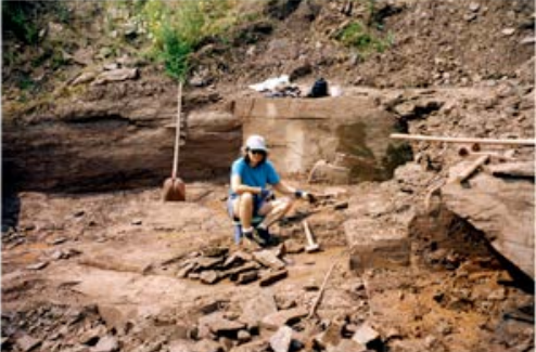 Amy at Bromacker, 1998 field season