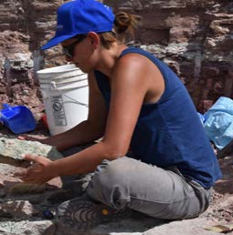 Allison Stegner assisting with the excavation of Dytrophaeus, San Juan 
County, Utah. Photo credit: ReBecca 
Hunt-Foster, 2016
