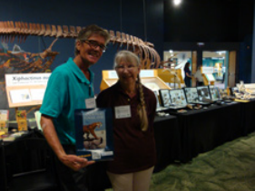 Bonnie Cronin and Russell Brown with the fantastic Florida Fossil Hunter display at an Orlando Science 
Center event
