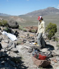 Talia Karim doing trilobite fieldwork in the Ibex area of western Utah, 2011.