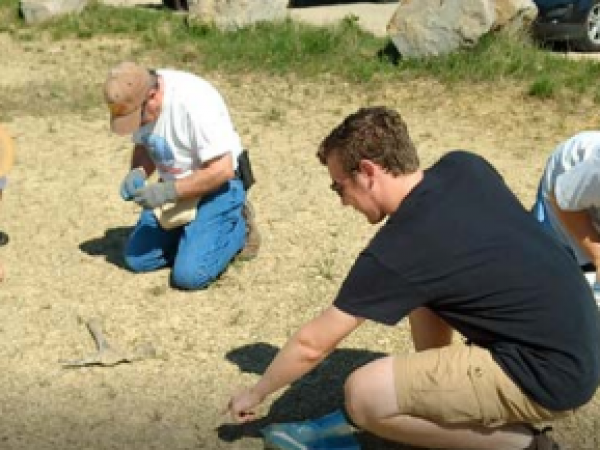 MAPS members and MacKenzie collecting in Rockford, Iowa