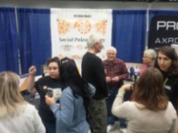 The FOSSIL Project and Dry Dredgers booth at the annual GSA meeting. Photo credit: Bill Heimbrock.