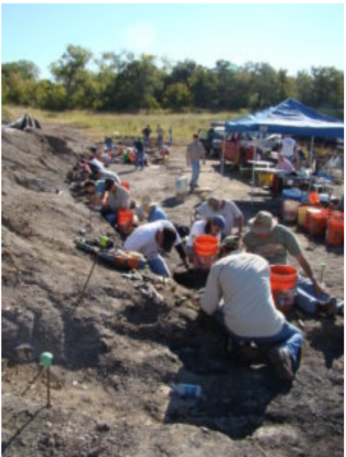 A large group of volunteers at a typicaldig in 2011. Photo courtesy of Derek Main.