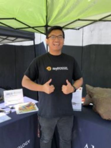 Gabriel wearing a myFOSSIL shirt