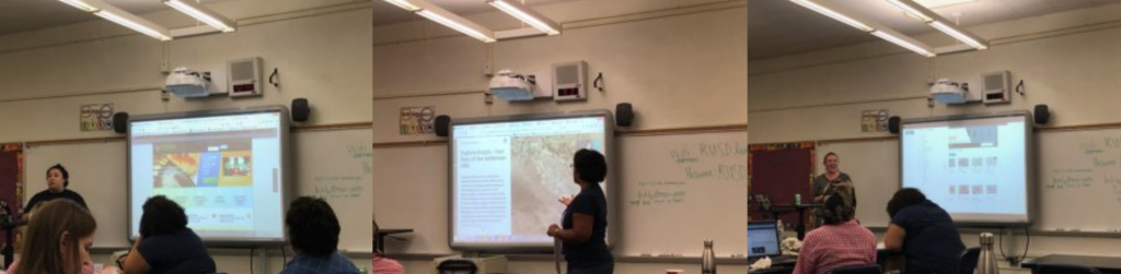 Jeanette Pirlo walking through navigating the iDigBio website so teachers can; Lisa White gave not one but two presentations. One on EPICC’s virtual field trips and another on HHMI's Understanding Global Change; Molly Phillips walked through how to effectively use the iDigPaleo portal, which is a way to annotate, measure, and explore iDigBio data.