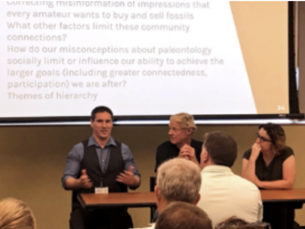 Jayson Kowinsky, Lee Cone, and Tara Lepore on the discussion panel for The FOSSIL Project. Photo by Sadie Mills.
