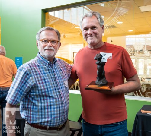 Exhibits and Public Programs Volunteer of the Year recipient, Ken Marks, with supervisor Bruce MacFadden. 