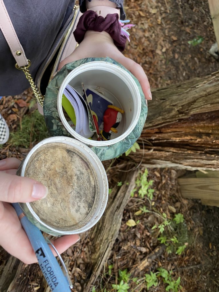 Prizes found in geocache