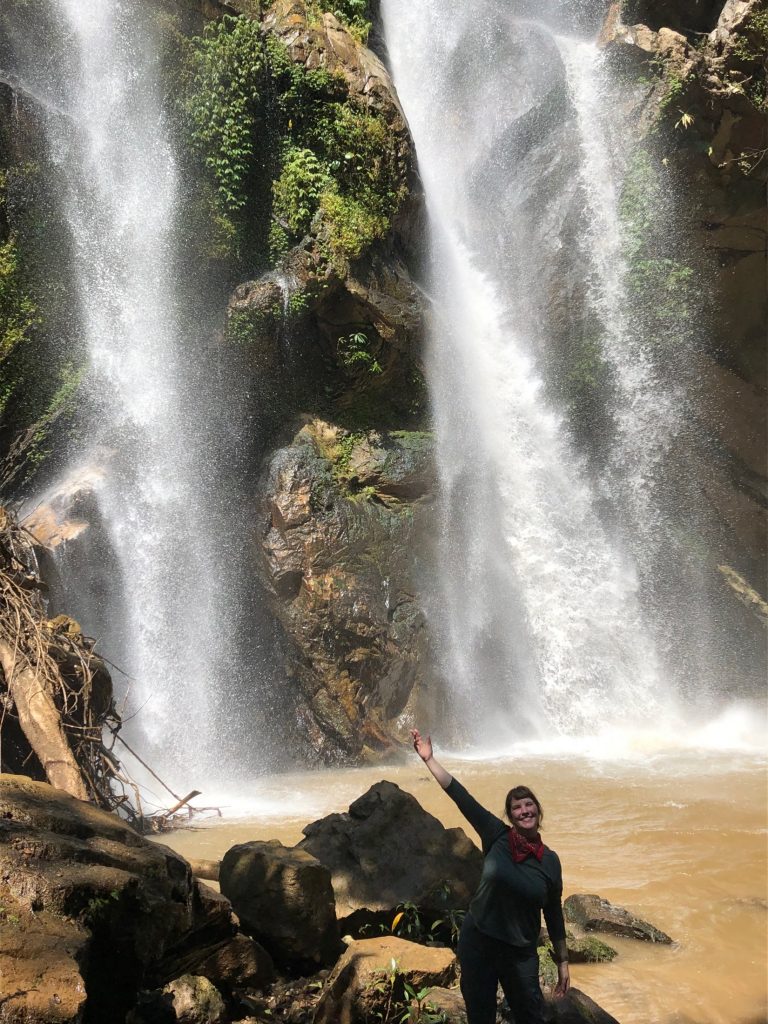 Chelsea in Thailand waterfall