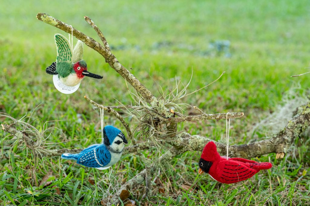group image of felt bird ornaments