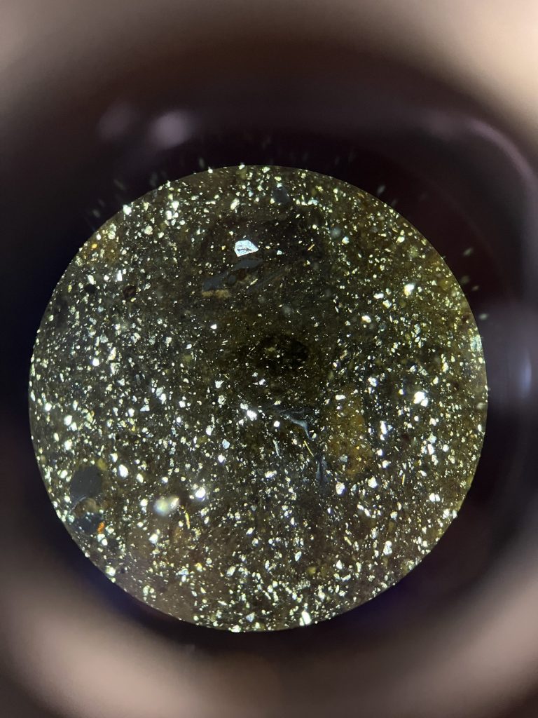 ceramic sample in a thin section