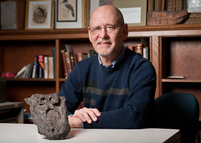 Joehn Freund with fossil