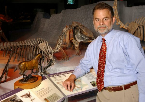 Bruce MacFadden in fossil hall