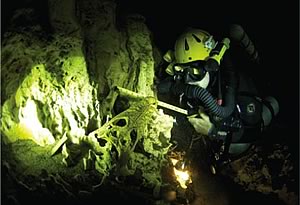 diver in sinkhole