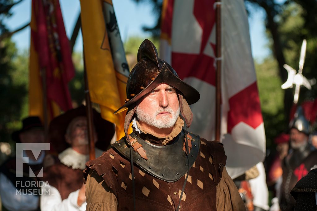 Actor dressed as a Spanish conquistador