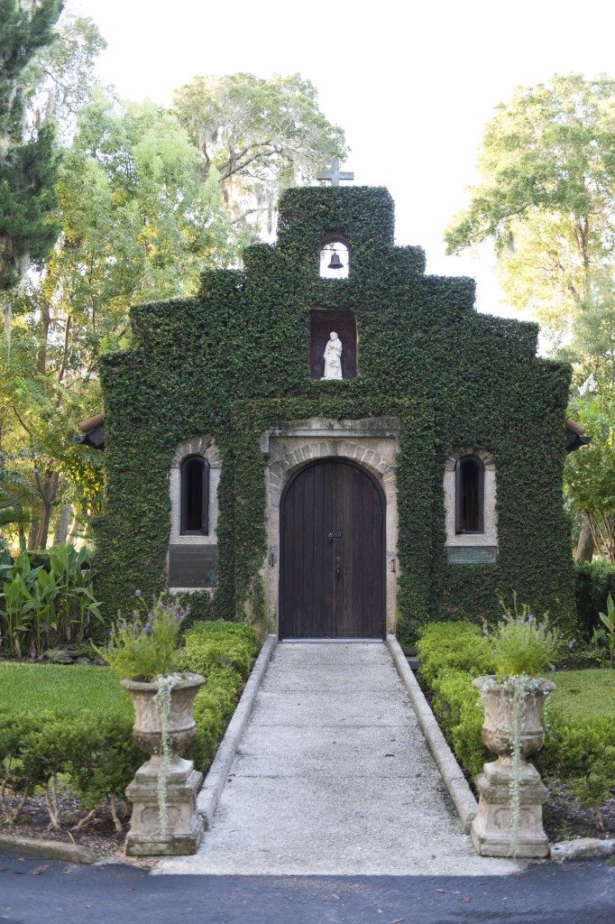small chapel covered with ivy