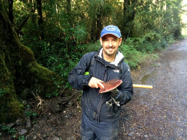 Matthew Smith holding fungus