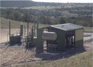 This compressor station is one of many in the San Juan Basin, New Mexico, one of the largest natural gas fields in the U.S. Photo courtesy of Jessie Bunkley