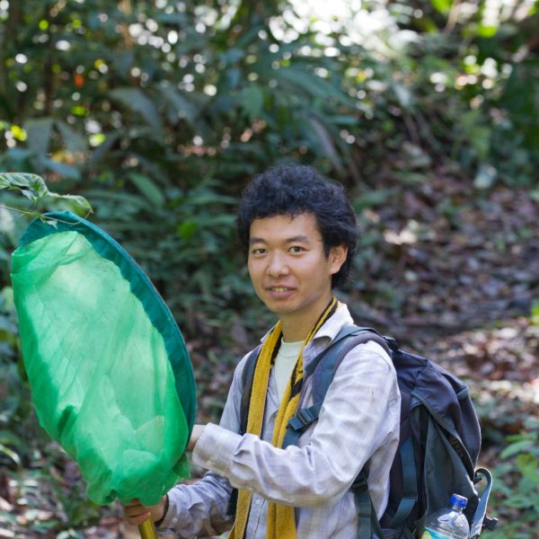 Shinichi Nakahara with butterfly net