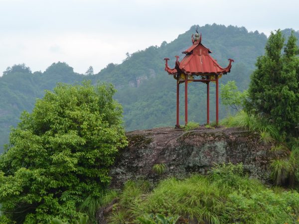 temple structure in mountains