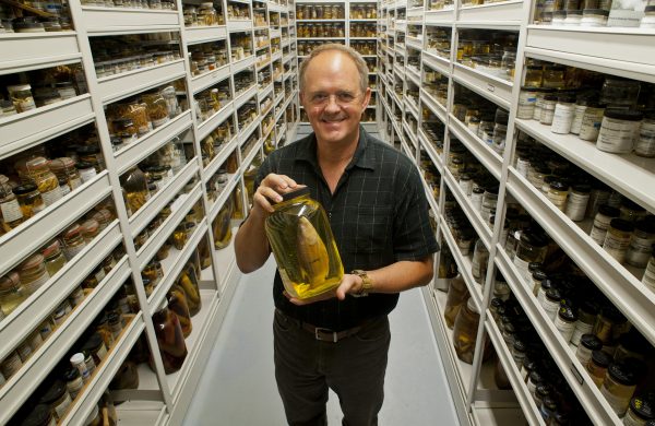 Larry Page holding a specimen