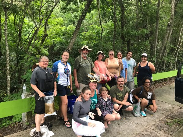 The Florida Museum’s Victor Perez and Jeanette Pirlo, far right, led workshop participants on a successful fossil collecting trip to Rattlesnake Creek in Gainesville. Florida Museum photo by Ramsey Greene The Florida MThe Florida Museum’s Victor Perez and Jeanette Pirlo, far right, led workshop participants on a successful fossil collecting trip to Rattlesnake Creek in Gainesville. Florida Museum photo by Ramsey Greeneuseum’s Victor Perez, center, and Jeanette Pirlo, far right, led workshop participants on a successful fossil collecting trip to Rattlesnake Creek in Gainesville. Florida Museum photo by Ramsey Greene