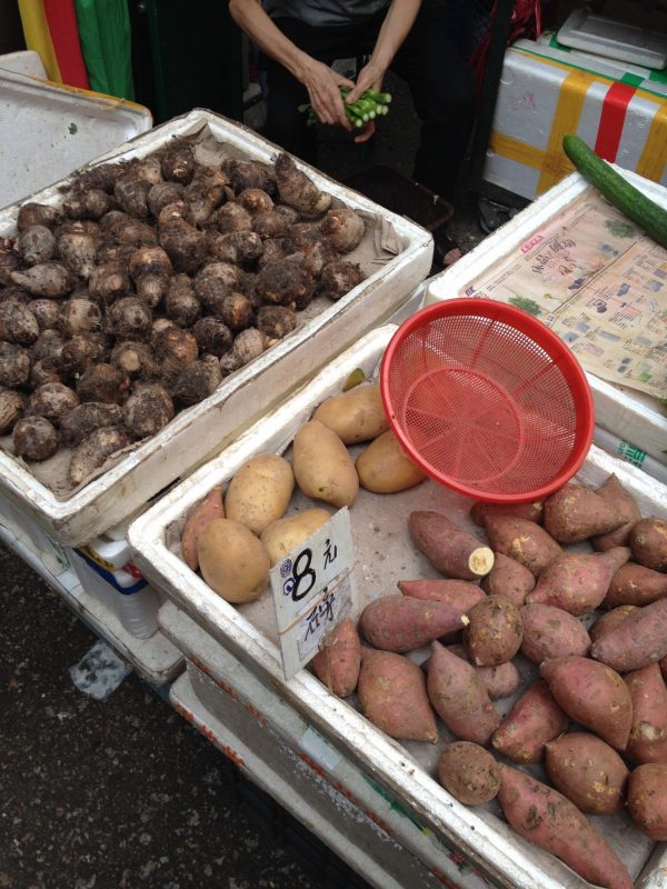 potatoes in bins