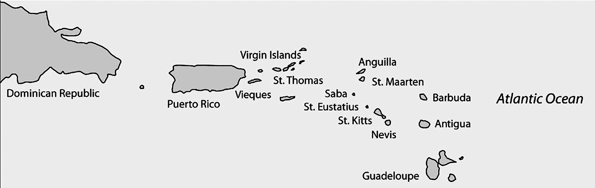 A map of the Caribbean