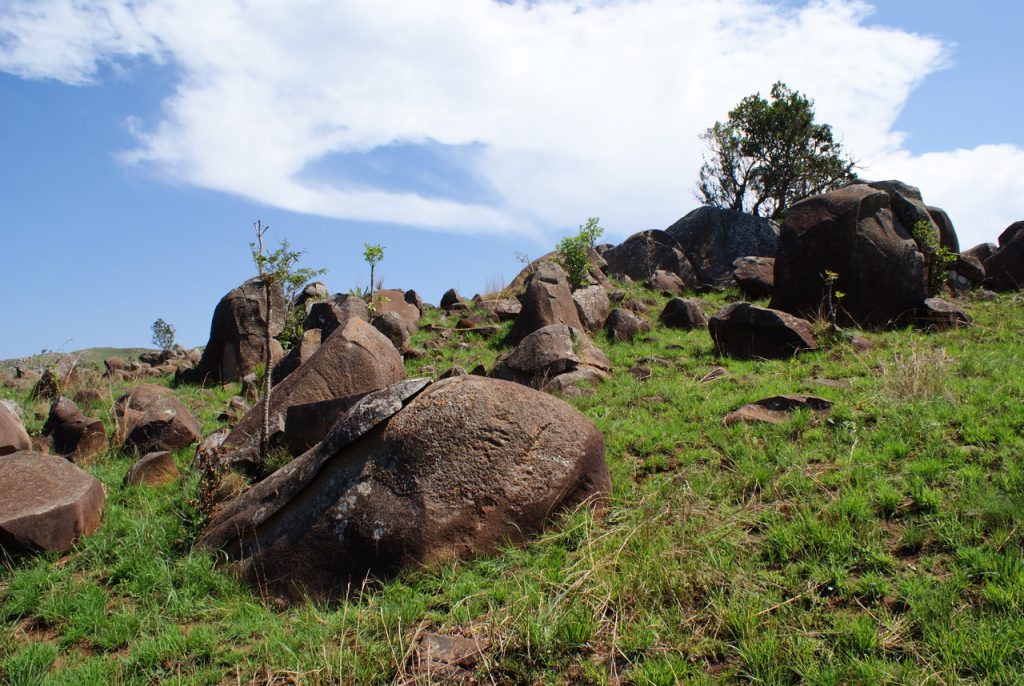 Large boulders on a mountaintop