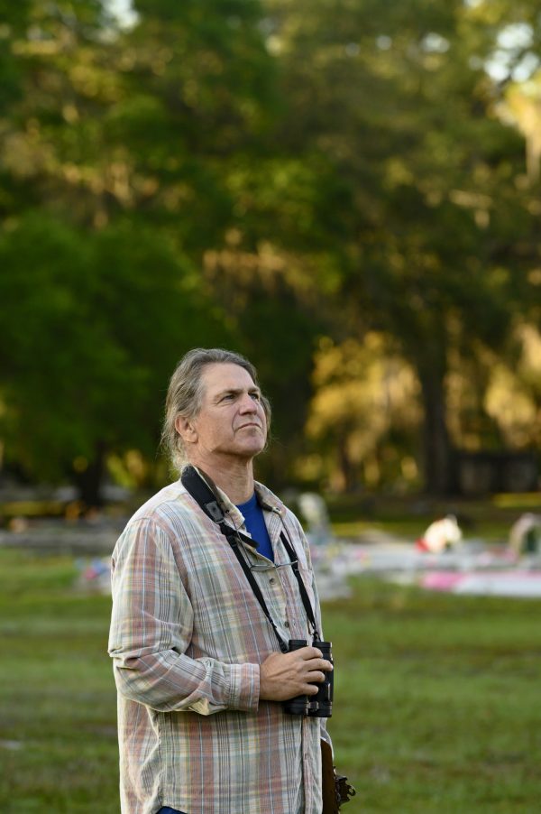 Andy Kratter with binoculars