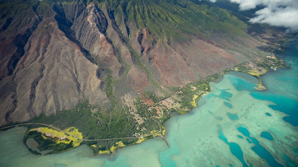 aerial view of island