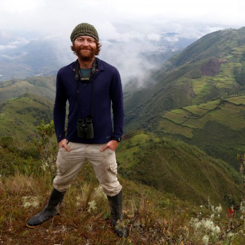Person standing on mountain