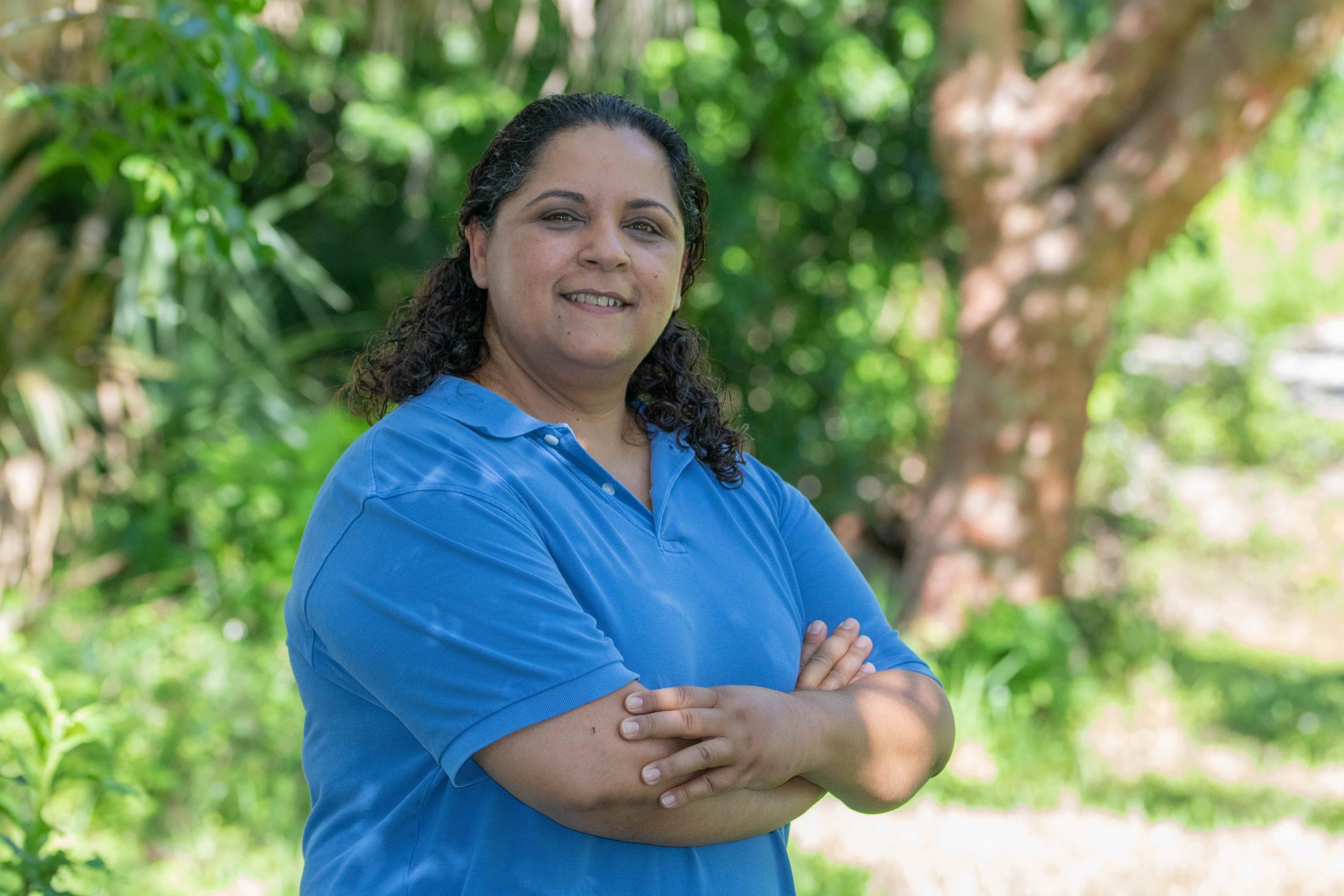 Annisa Karim on the grounds of the Randell research Center