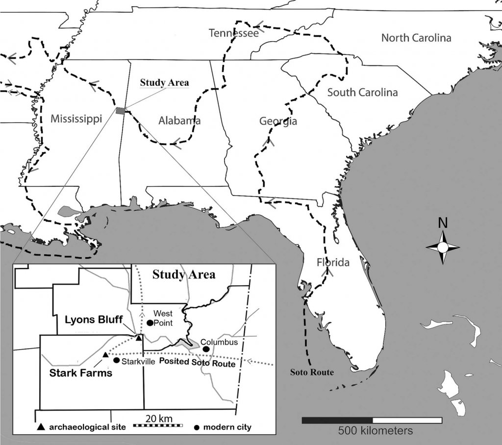 map of de Soto's route