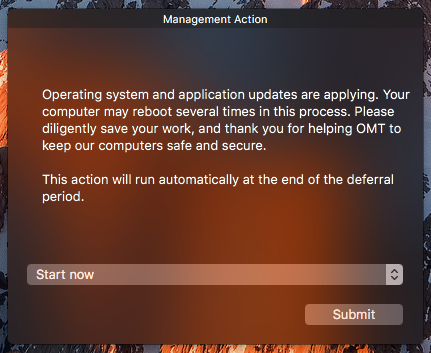 Operating system and application updates are applying.
