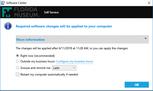 Required software changes will be applied to your computer