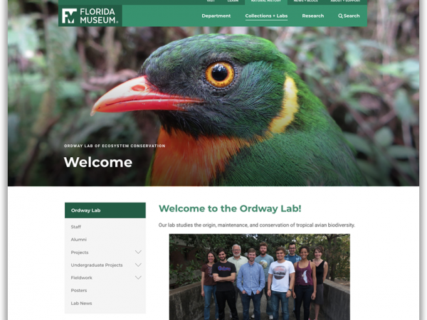 Ordway Lab website screenshot