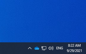 One Drive cloud icon in the notification area.