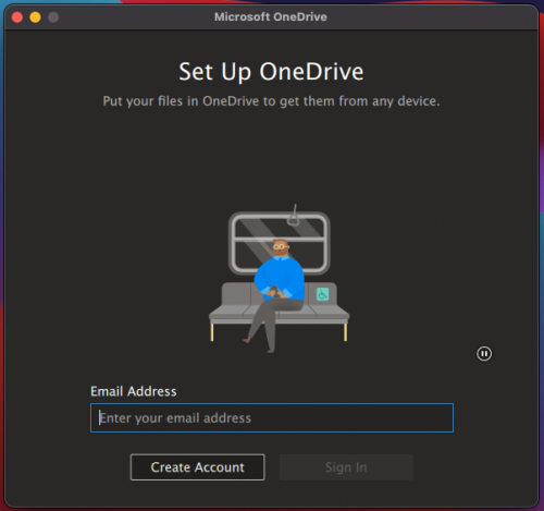 One Drive enter your email