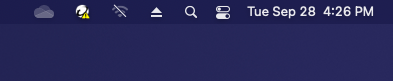 One drive icon in the menubar